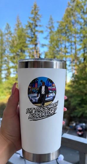 „Echt Totalschaden aus den USA?" - Premium Ther-mobecher 20 oz